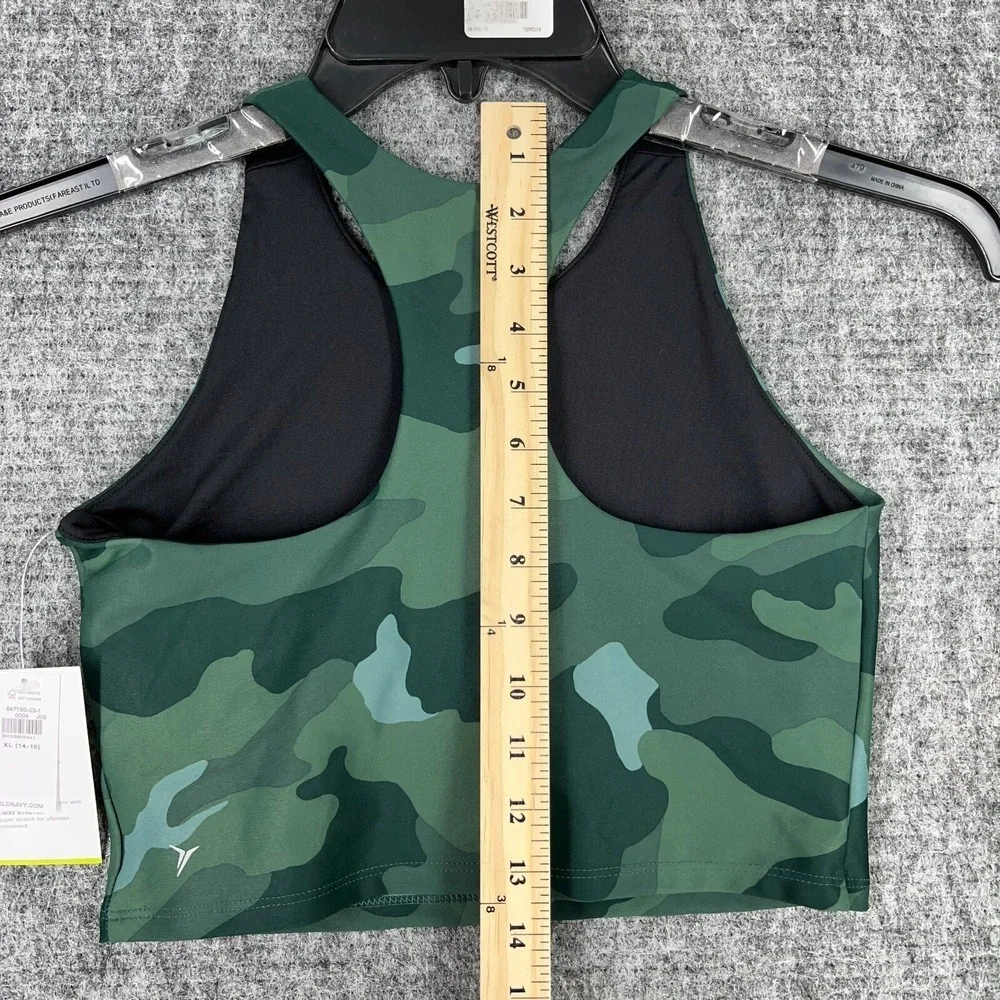 Old Navy Sports Bra Girls XL Camo PowerSoft‎ Longline Athletic Fitness Studio